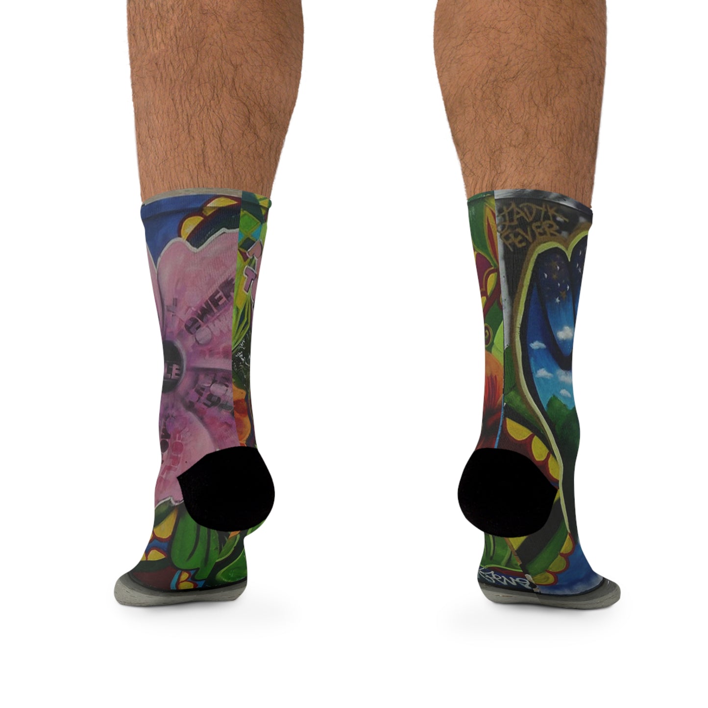 Street Art Recycled Poly Socks - All The Power to the People