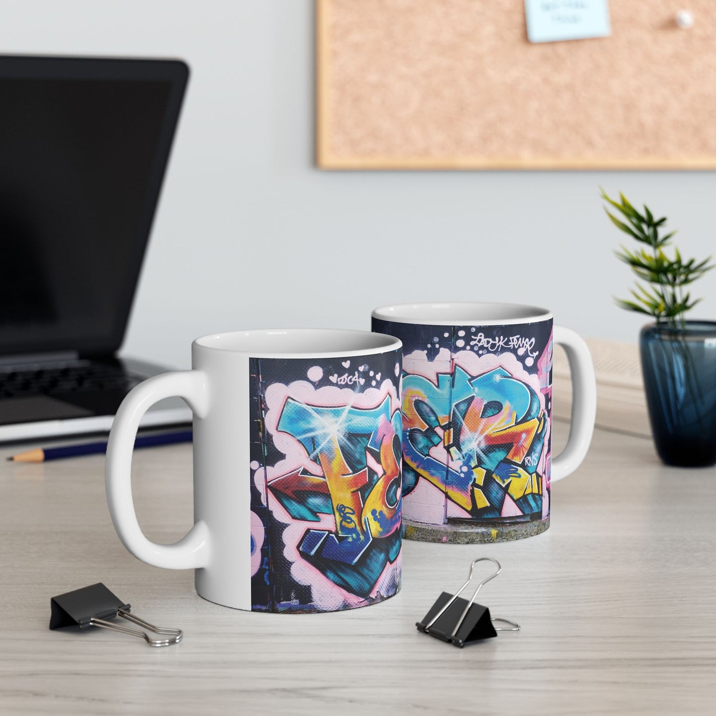 Brooklyn Fever Graffiti Art Ceramic Mug, (11oz, 15oz)