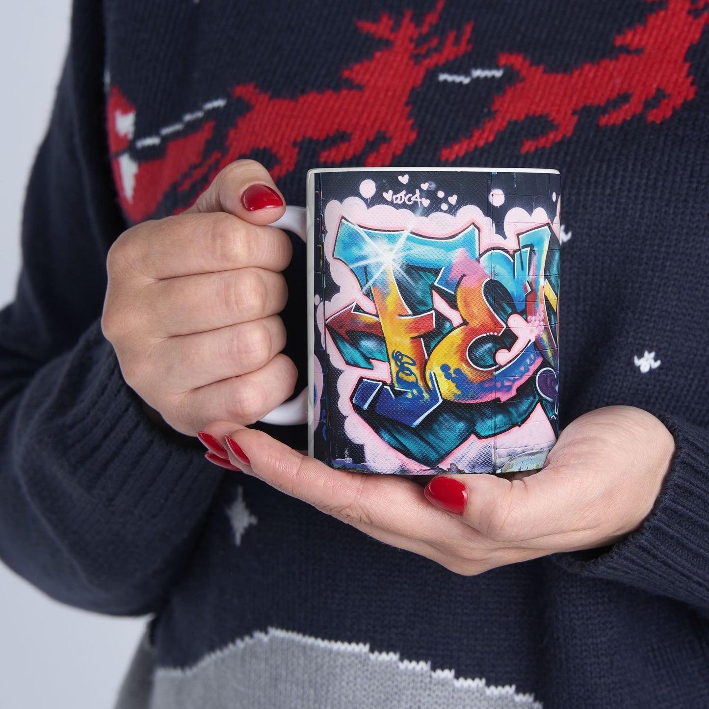Brooklyn Fever Graffiti Art Ceramic Mug, (11oz, 15oz)