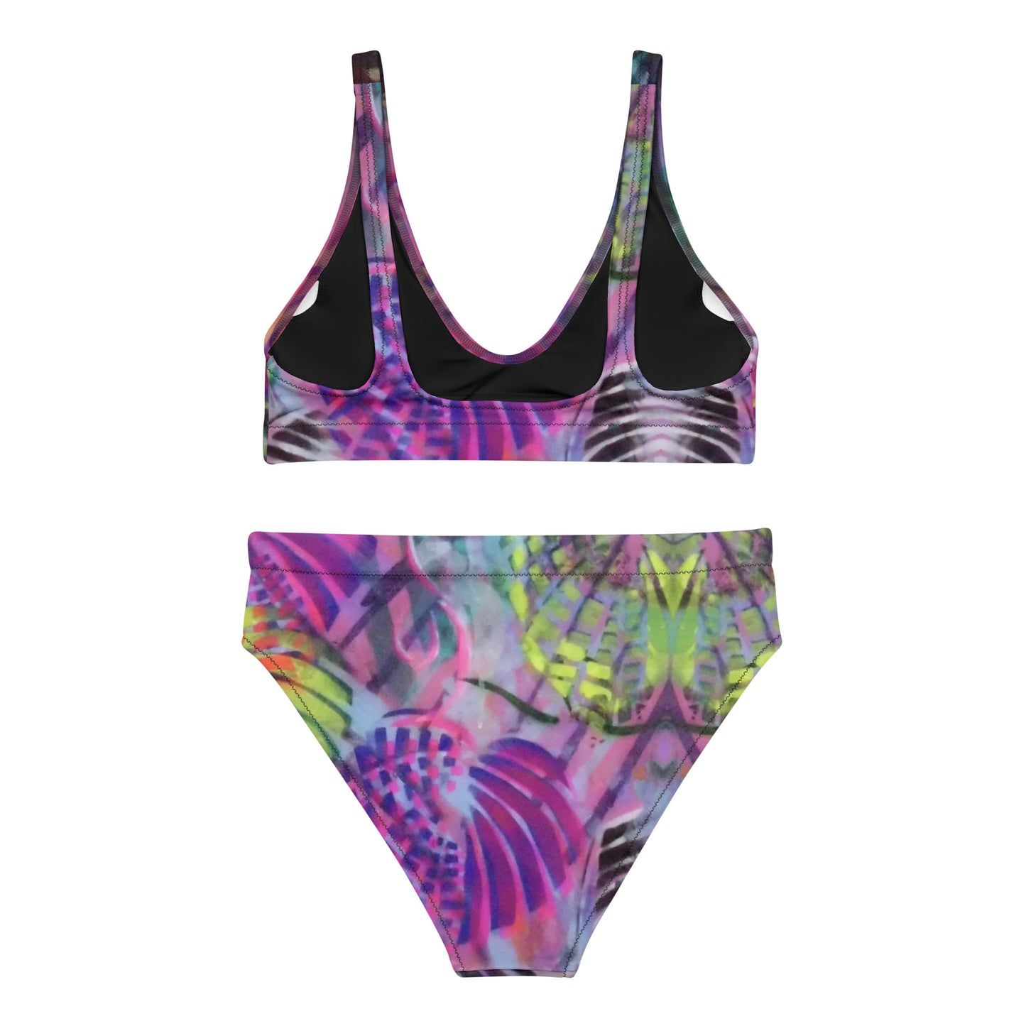 Eco-Friendly high-waisted bikini - Falling hearts