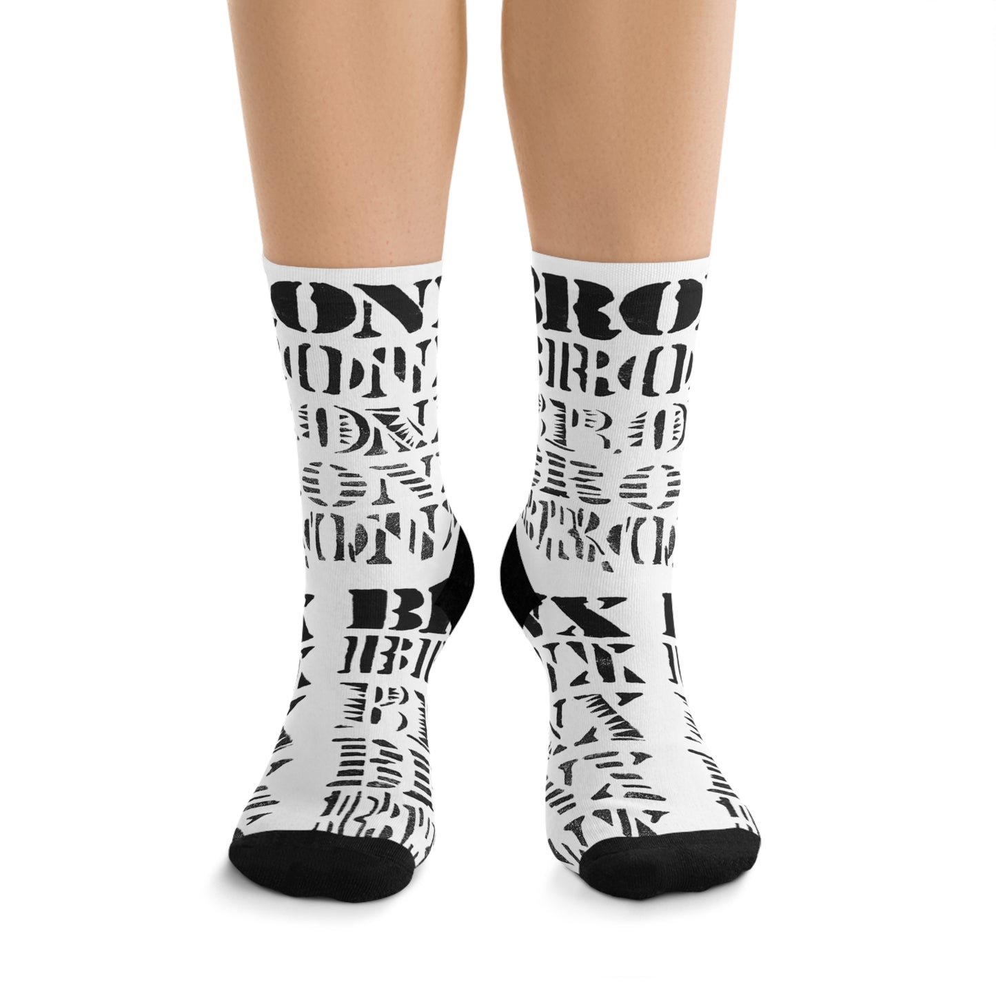 Boogie Down Bronx Stencil Recycled Poly Socks