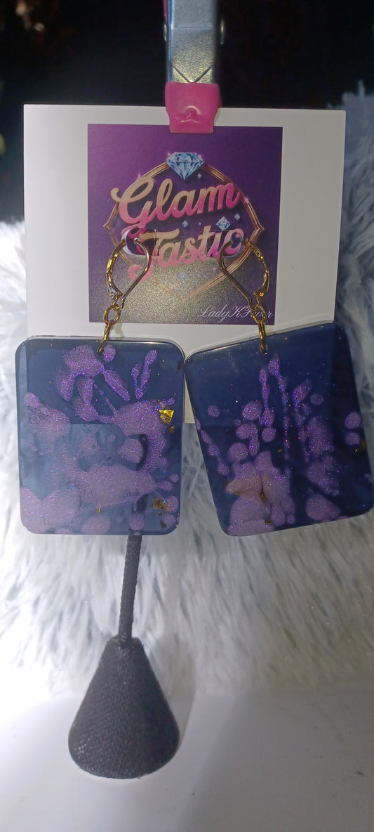 Purple Haze Glam-Tastic Earrings (Rectangular glamor)