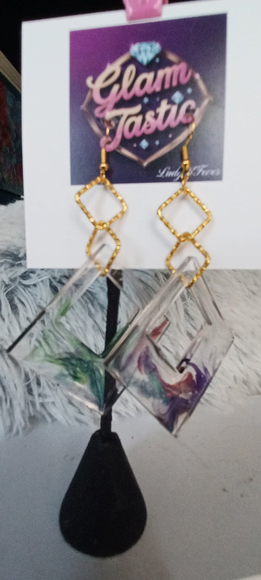 Square Bohemian Glam-tastic earrings