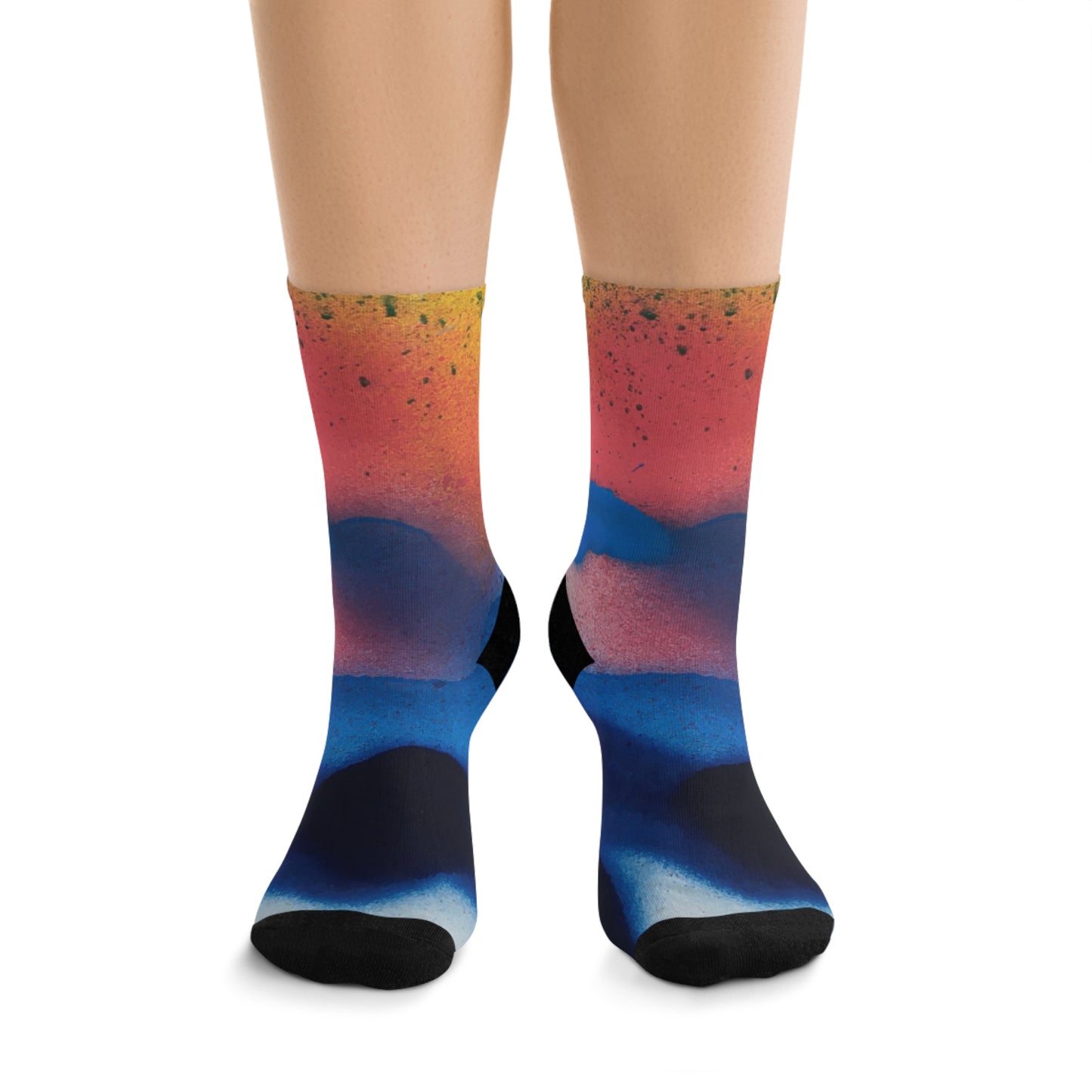 Eco-Friendly Art Socks - Colorful Splash Design for Daily Wear
