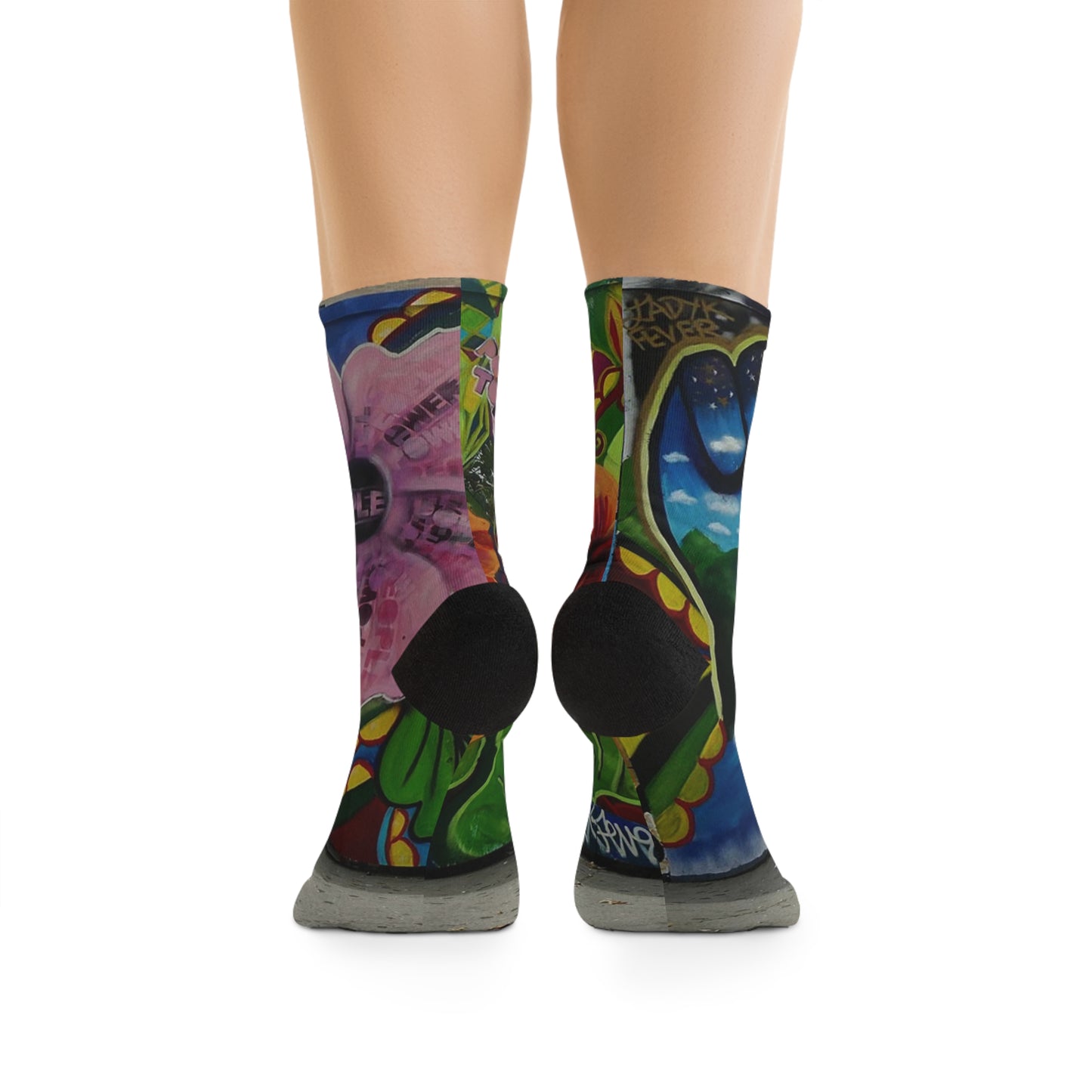 Street Art Recycled Poly Socks - All The Power to the People