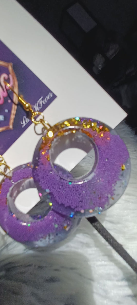 2. Purple Haze Glam-tastic earrings ( circular)